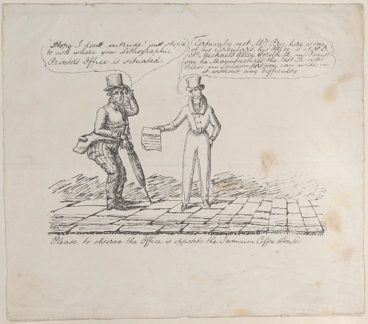 Trade Card for Vowles Lithographic Printer's Office, Printer by anonymous, print, 1800-1900