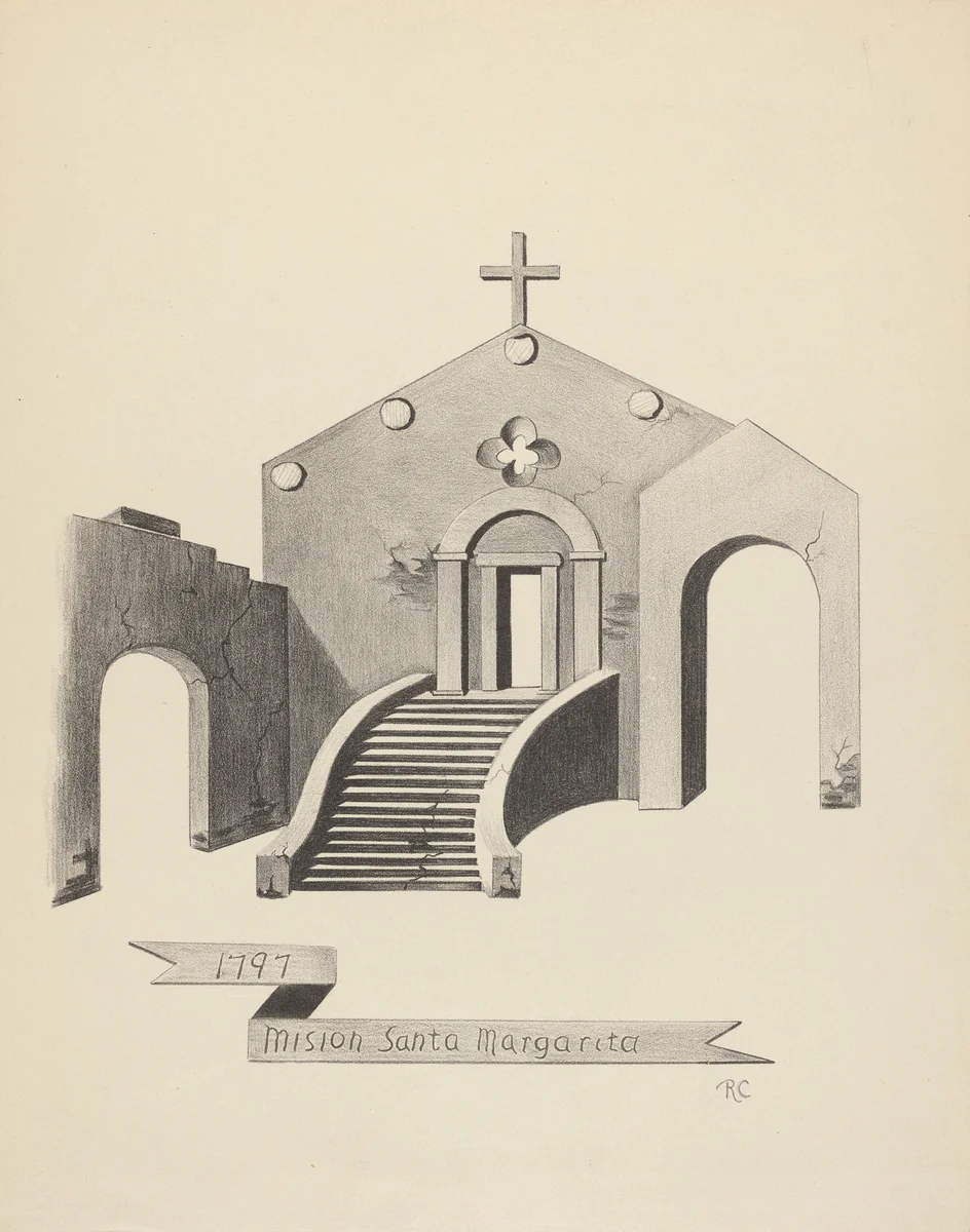 Mision Santa Margarita by James Jones, index of american design, 1935-1942