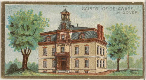 Capitol of Delaware in Dover, from the General Government and State Capitol Buildings series (N14) for Allen & Ginter Cigarettes Brands by Allen & Ginter, print, 1889