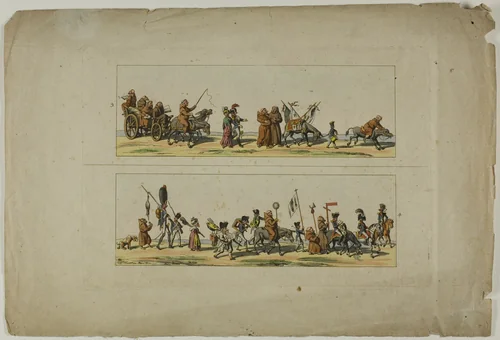 Plates Three and Four, from L'Ouverture de la Campagne des Ultras contre la XIXe siecle by Unknown Artist, print, 1800-1899