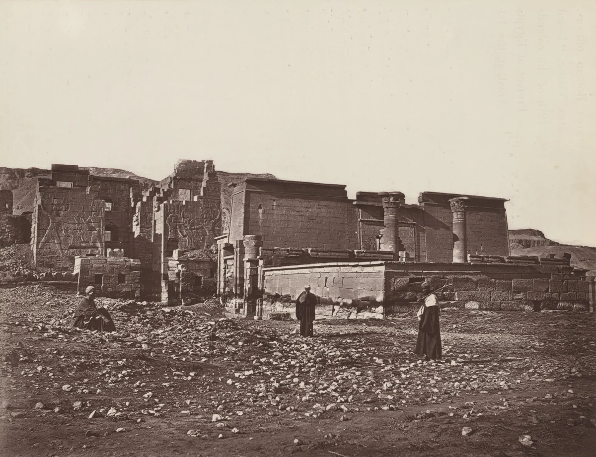 Exterior of the Small Temple, Medinet Haboo by William de Wiveleslie Abney, photograph, 1876