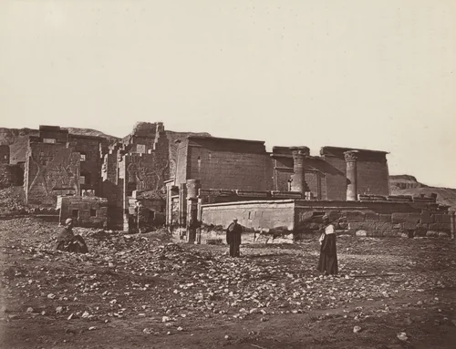 Exterior of the Small Temple, Medinet Haboo by William de Wiveleslie Abney, photograph, 1876