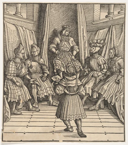 The White King in a Council with the Welsh Party, Receiving a Message, from "Der Weisskunig" by Hans Burgkmair, print, 1775-1800