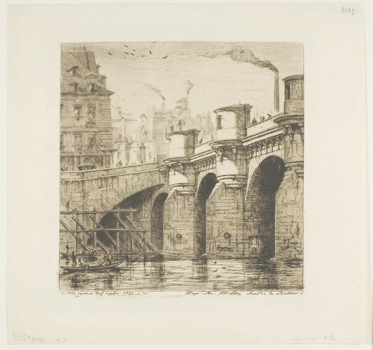 Pont-Neuf, Paris by Charles Meryon, print, 1853