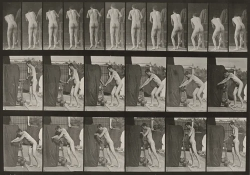 Plate Number 394. Turning a crank handle by Eadweard Muybridge, photograph, 1887