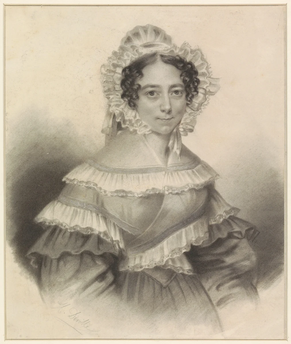 Portret van een dame by H. Deville, drawing, 1813-1857