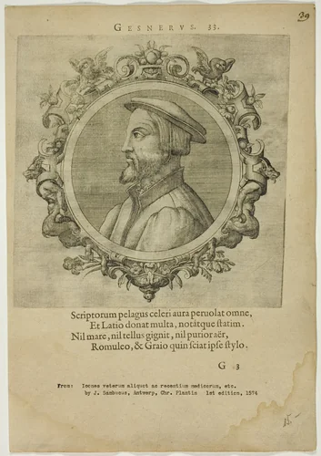 Portrait of Gesnerus by Unknown Artist, print, 1574