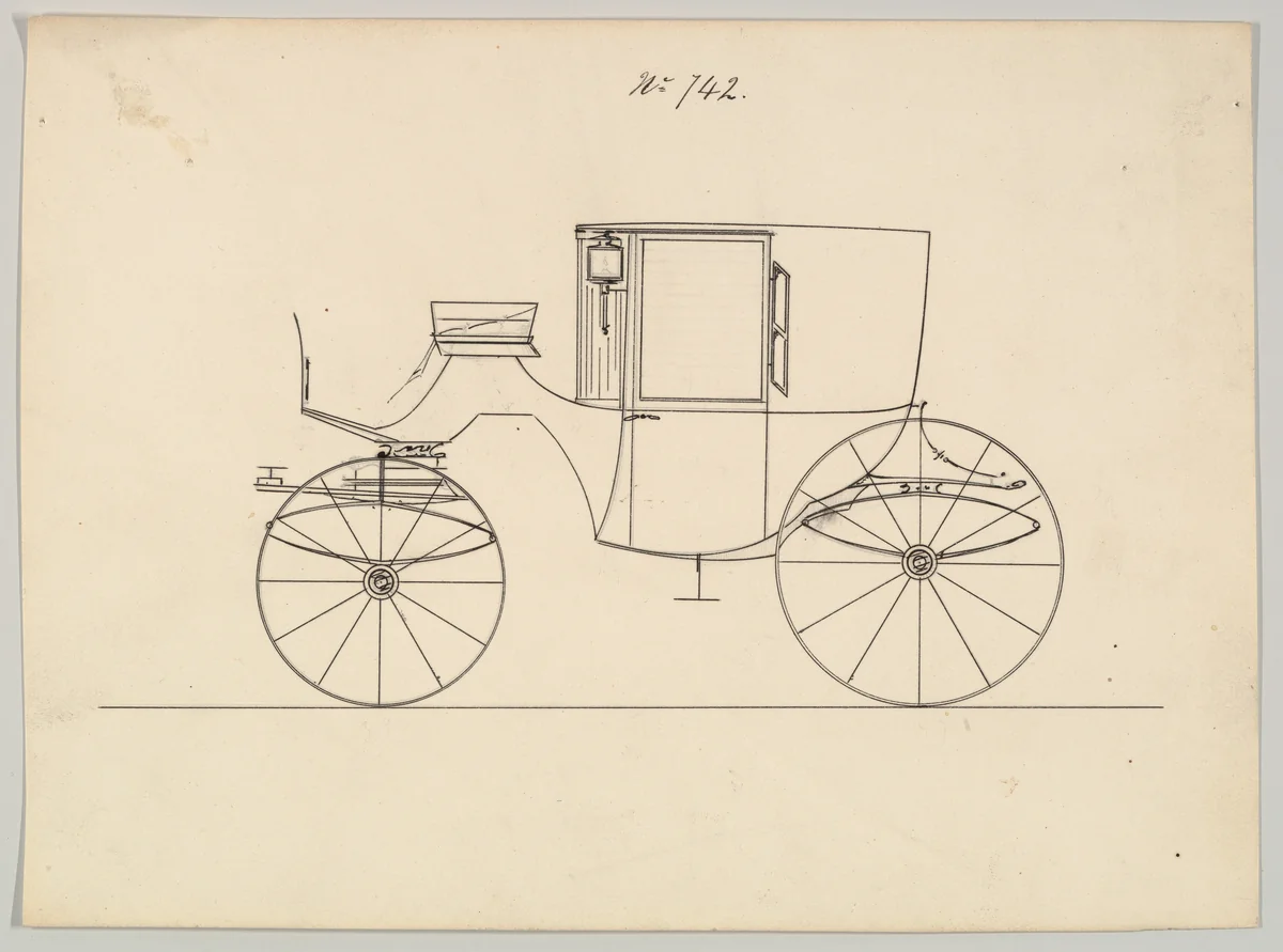 Coupé # 742 by Brewster & Co., drawing, 1850-1870