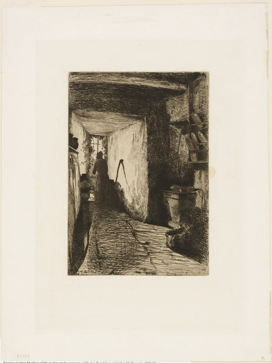 The Kitchen by James McNeill Whistler, print, 1858