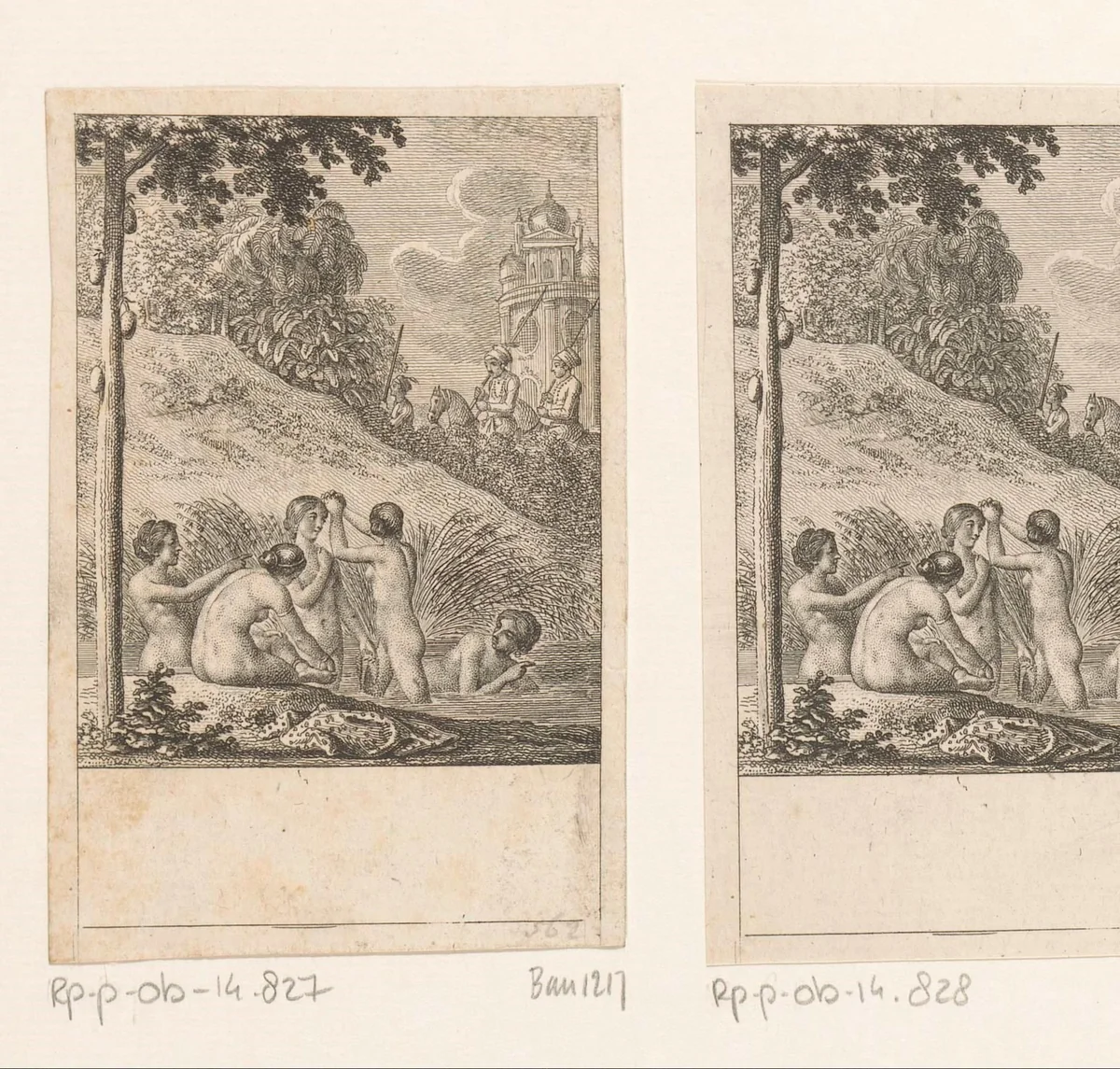 Bajadère of het Indiase bad by Daniel Nikolaus Chodowiecki, print, 1786