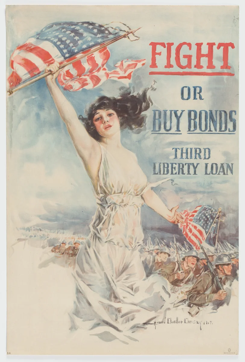 Fight or Buy Bonds. Third Liberty Loan by Howard Chandler Christy, design, 1917