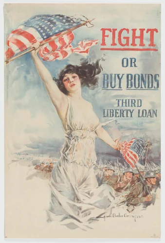 Fight or Buy Bonds. Third Liberty Loan by Howard Chandler Christy, design, 1917