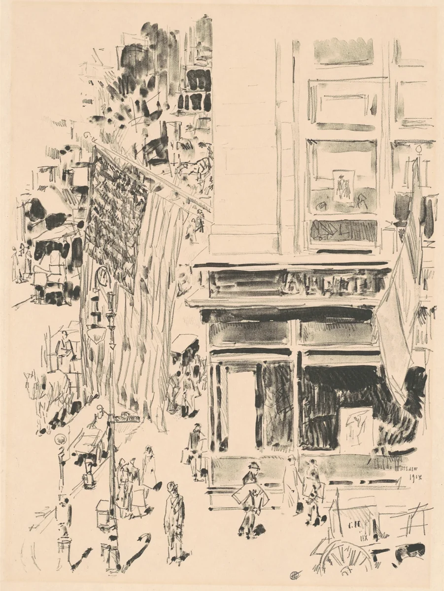 Lafayette Street by Childe Hassam, print, 1918