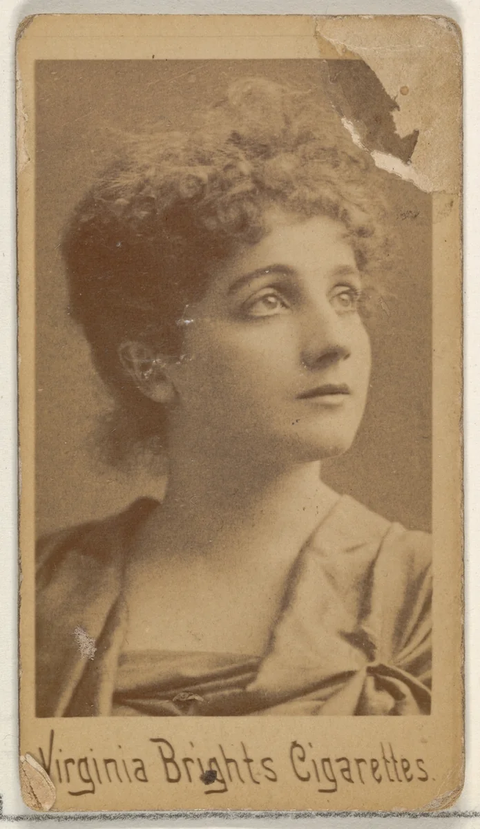 From the Actors and Actresses series (N45, Type 5) for Virginia Brights Cigarettes by Allen & Ginter, photograph, 1885-1891