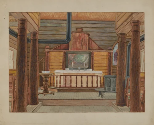 Muskego Church by Bertrand E. Old, index of american design, 1936