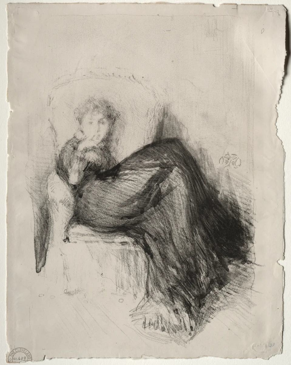 Study - Maude Seated by James McNeill Whistler, print, 1878