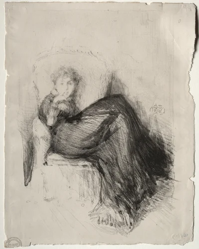 Study - Maude Seated by James McNeill Whistler, print, 1878