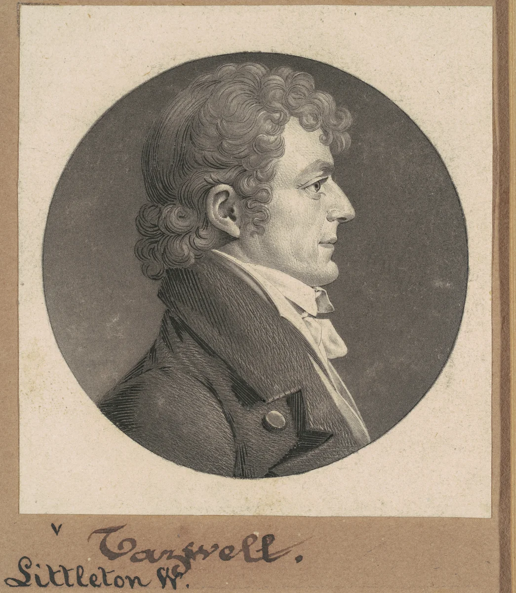 Littleton Waller Tazewell by Charles B. J. Févret de Saint-Mémin, print, 1808