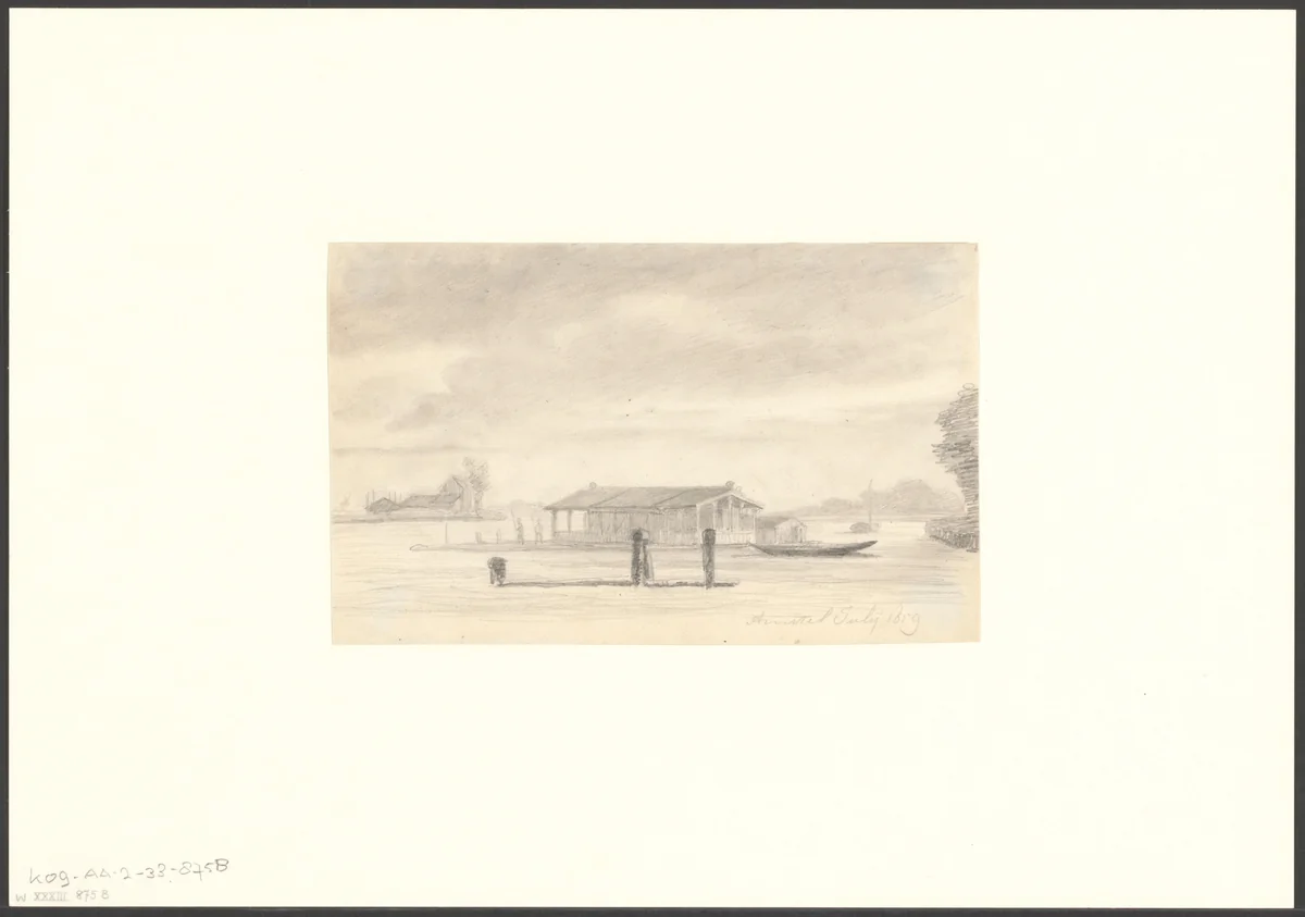 Gezicht op de Amstel by Everhardus Koster, drawing, 1859