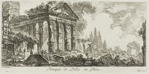 Temple of Pola in Istria, plate 21 from Some Views of Triumphal Arches and other monuments by Giovanni Battista Piranesi, print, 1748