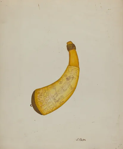 Powder Horn by Joseph Papa, index of american design, 1939