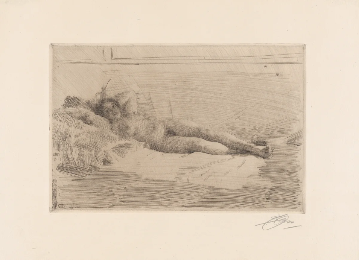 Elin by Anders Zorn, print, 1913-1914
