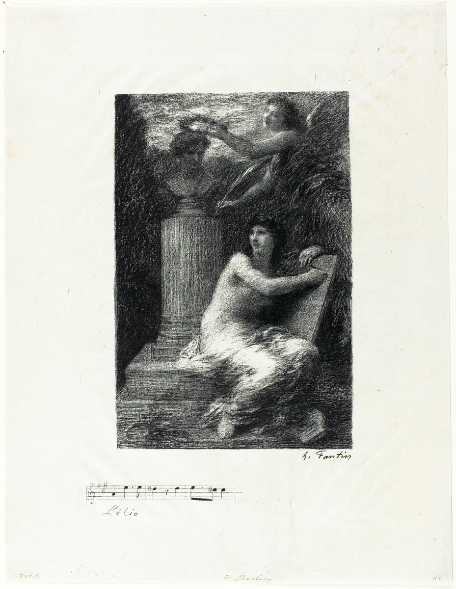 To Berlioz, small plate by Henri Fantin-Latour, print, 1895