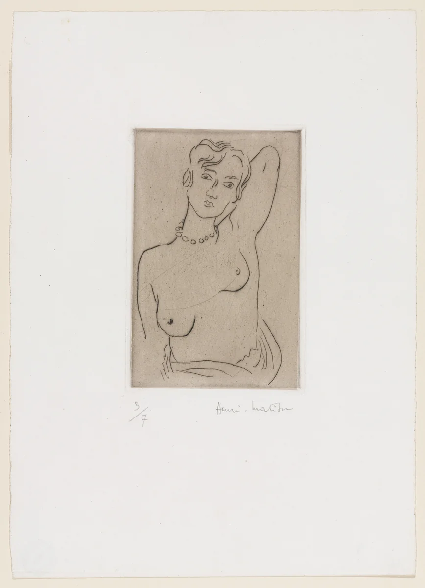 Torso, Left Arm Behind Head (Torse, bras gauche derrière la tête) by Henri Matisse, print, 1926