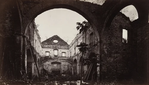 Ruins of the Church of San Domingo, Panama by Eadweard Muybridge, photograph, 1875