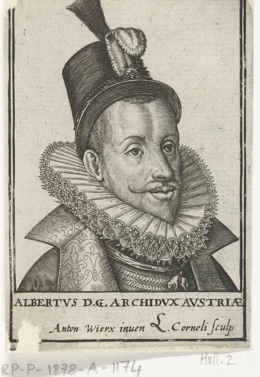 Portret van Albrecht aartshertog van Oostenrijk by Unknown, print, 1593-1612