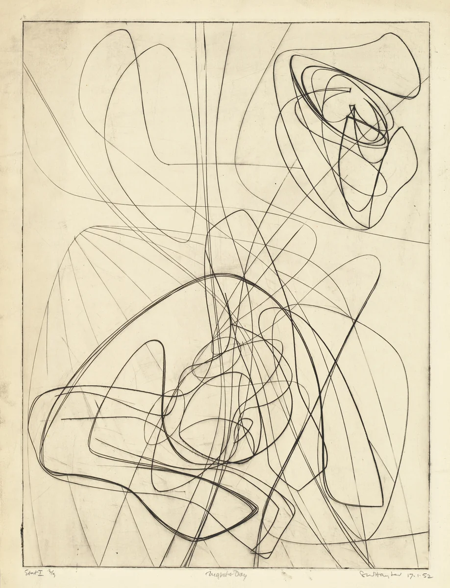 Night and Day by Stanley William Hayter, print, 1951-1954