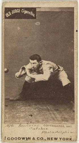 Thomas Francis Gunning, Catcher, Philadelphia, from the Old Judge series (N172) for Old Judge Cigarettes by Goodwin & Company, photograph, 1887