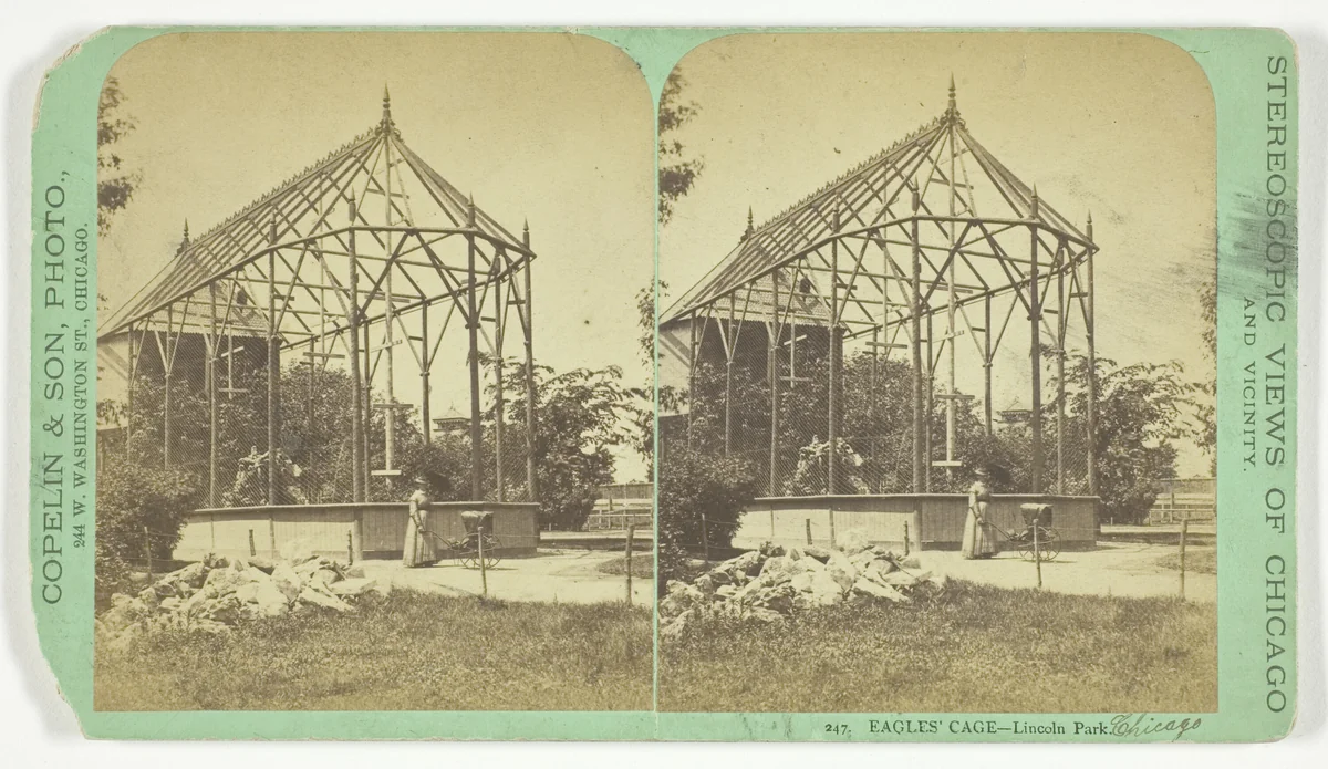 Eagle's Cage, Lincoln Park by Copelin and Son, photograph, 1868-1878