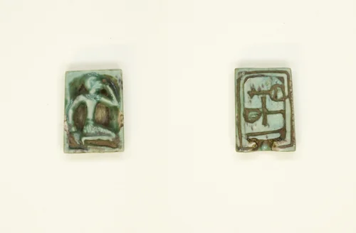 Plaque: Man with Hand to Head/Nefer, Ankh, Nb by Egyptian, other, -1550--1186