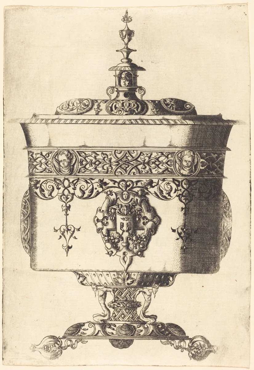 Richly Embellished Goblet by Mathis Zündt, print, 1498-1572