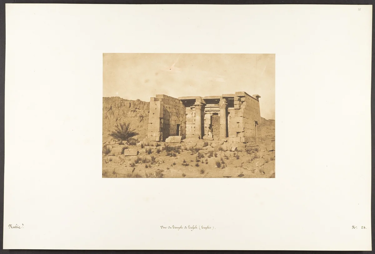Vue du Temple de Tafah (Taphis) by Maxime Du Camp, photograph, 1850
