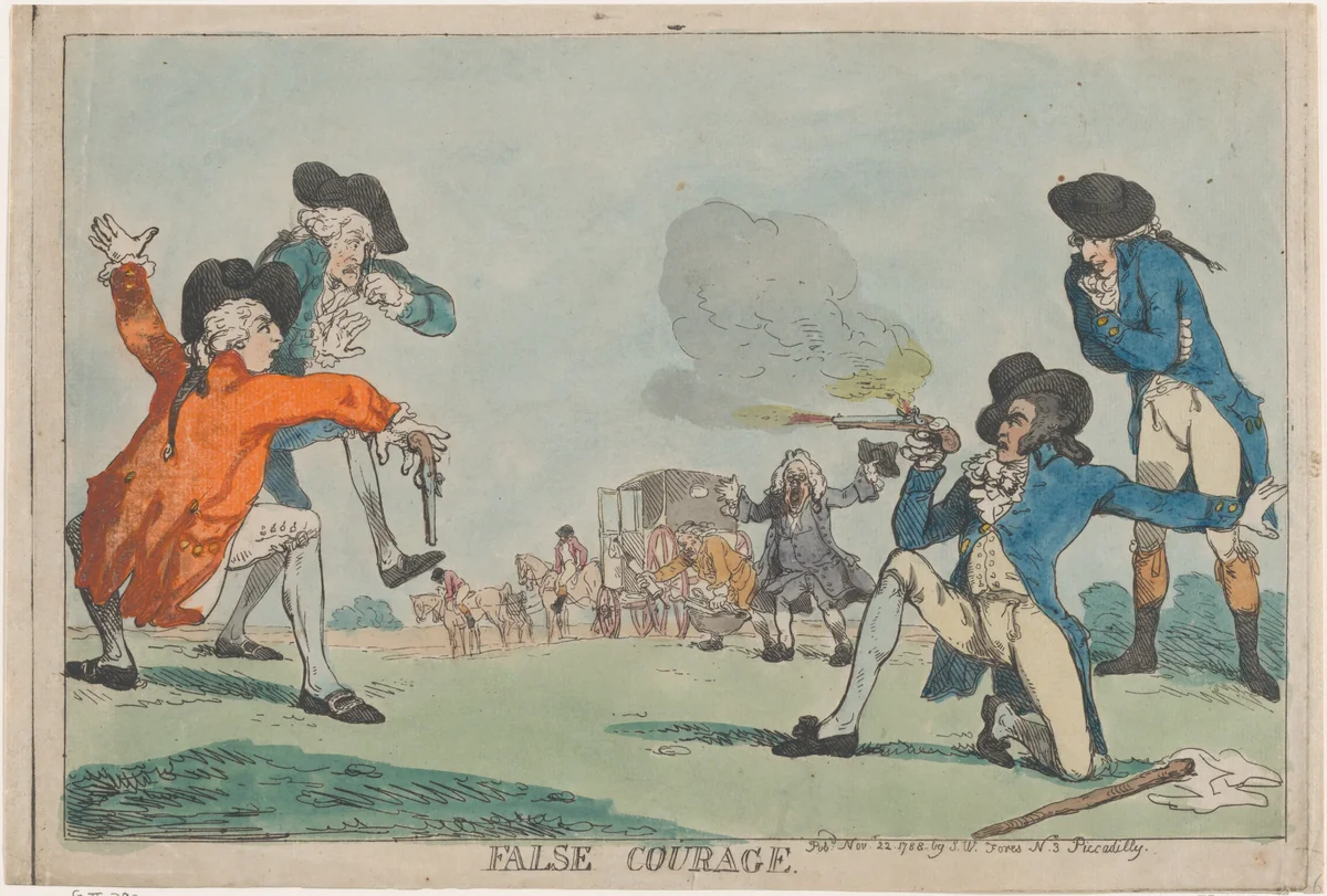 False Courage by Thomas Rowlandson, print, 1788