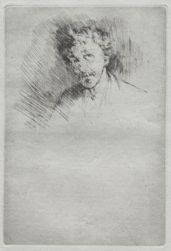 Whistler with the White Lock by James McNeill Whistler, print, 1876-1879