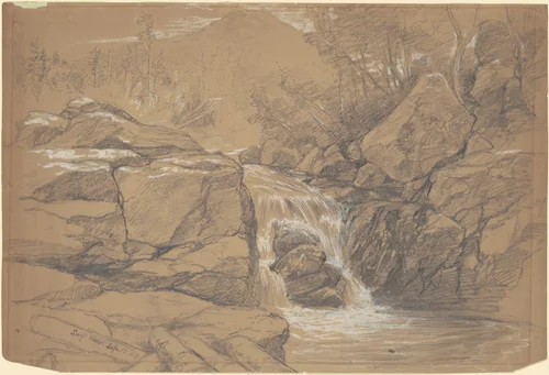 Swiftwater by Daniel Huntington, drawing, 1854