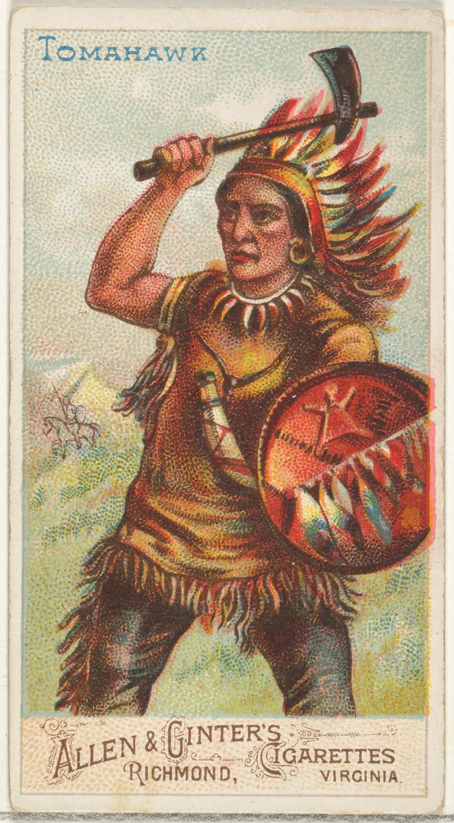 Tomahawk, from the Arms of All Nations series (N3) for Allen & Ginter Cigarettes Brands by Allen & Ginter, print, 1887