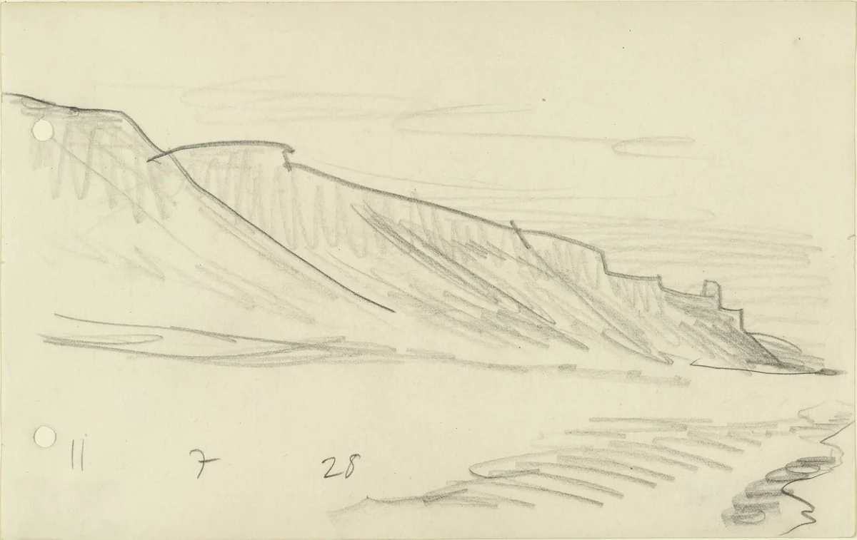 Cliffs and Sea by Lyonel Feininger, drawing, 1928