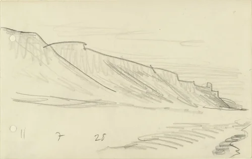 Cliffs and Sea by Lyonel Feininger, drawing, 1928