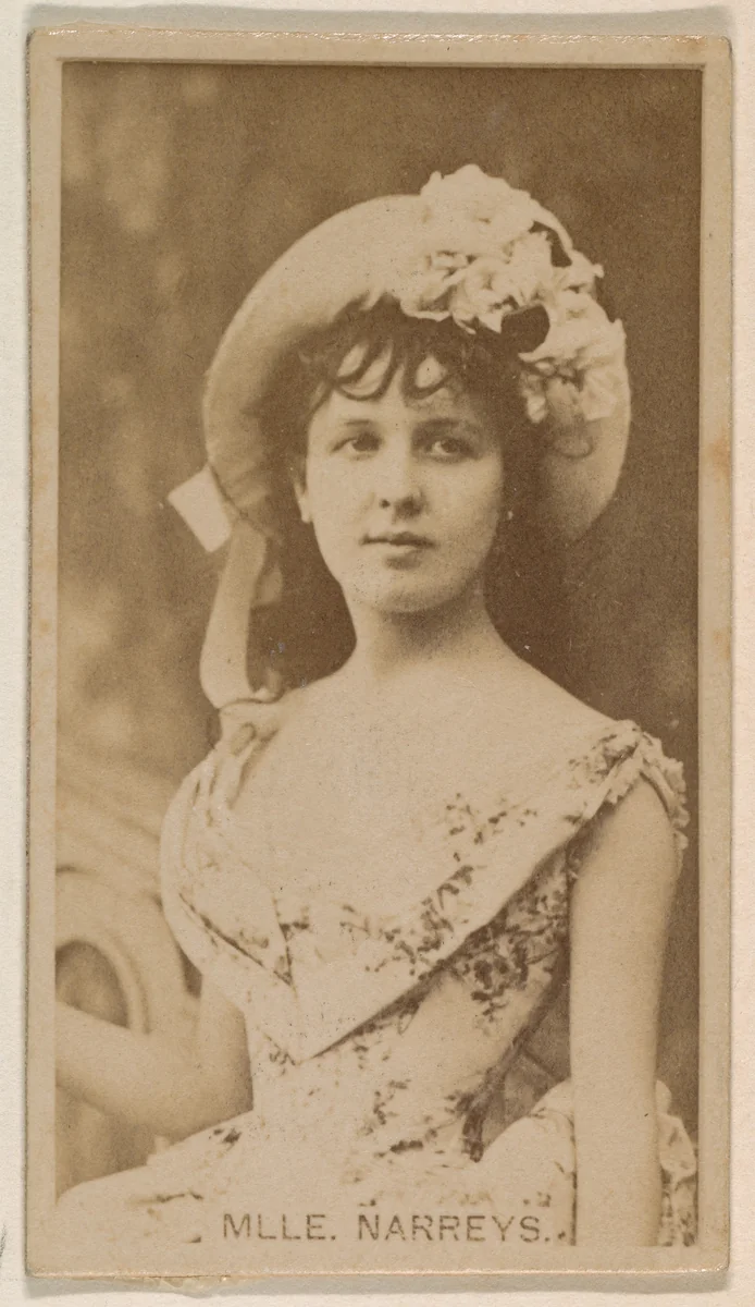 Mlle. Narreys, from the Actresses series (N245) issued by Kinney Brothers to promote Sweet Caporal Cigarettes by Kinney Brothers Tobacco Company, photograph, 1890