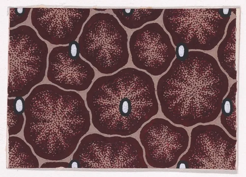 Textile Design with Animal Print Decorated with Pearls by anonymous, drawing, 1840