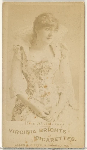 Miss Waldimin, from the Actors and Actresses series (N45, Type 1) for Virginia Brights Cigarettes by Allen & Ginter, photograph, 1885-1891