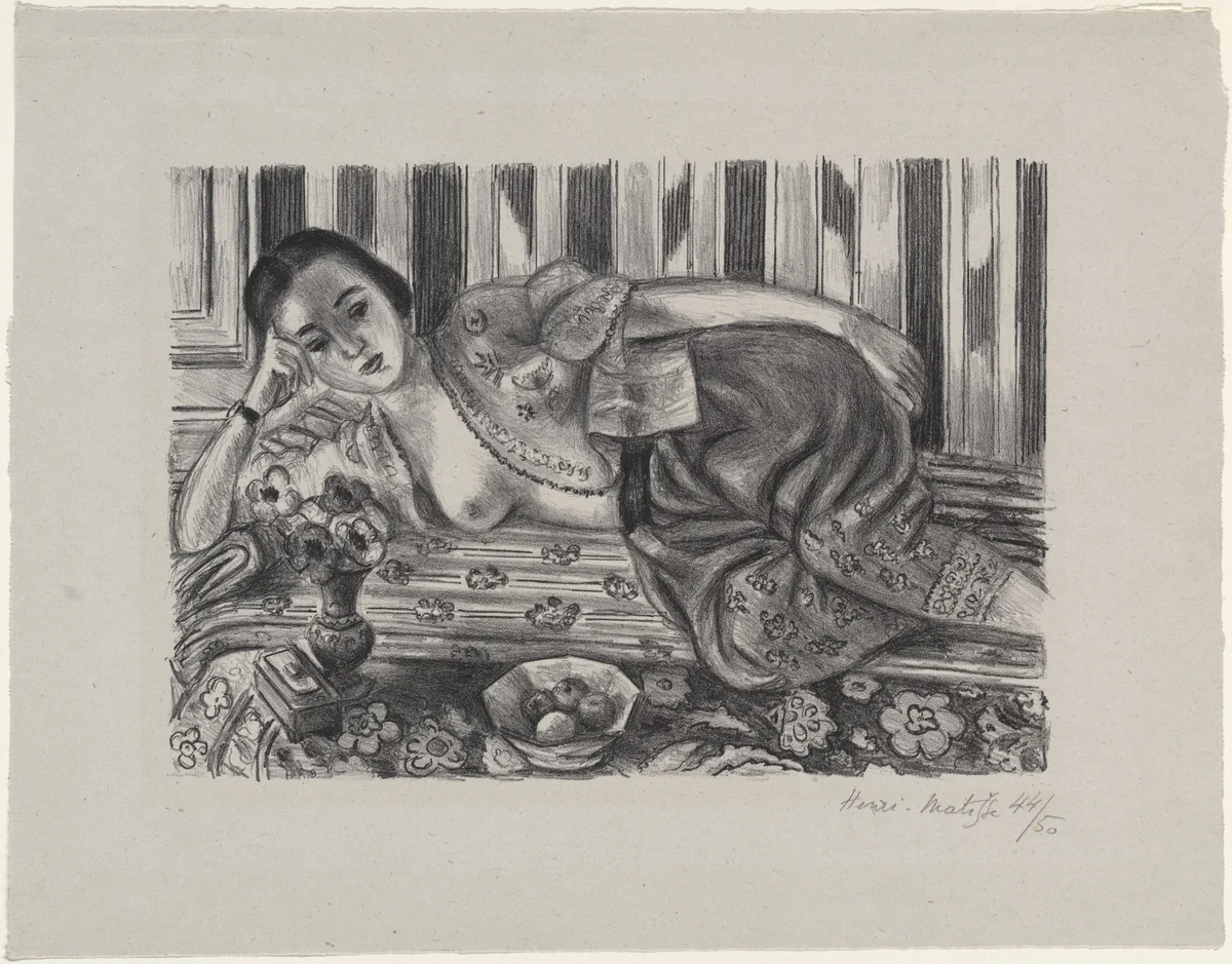 Odalisque in Red Satin Pantaloons (Odalisque à la culotte de satin rouge) by Henri Matisse, print, 1925