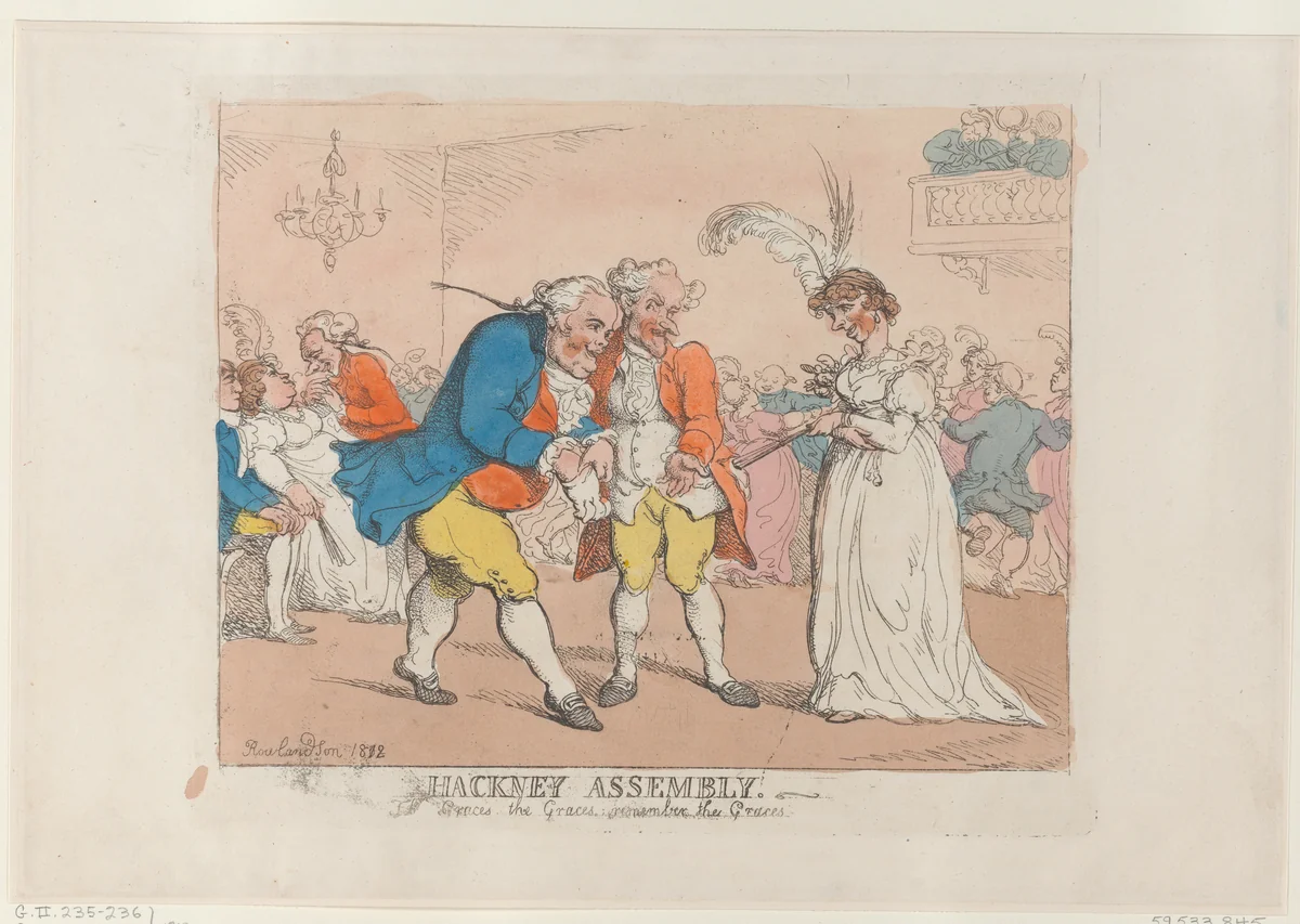Hackney Assembly by Thomas Rowlandson, print, 1802-1812