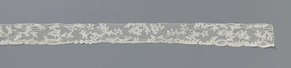 Mutsenstrook van kloskant met zigzag-rivière by anonymous, other, 1750-1760