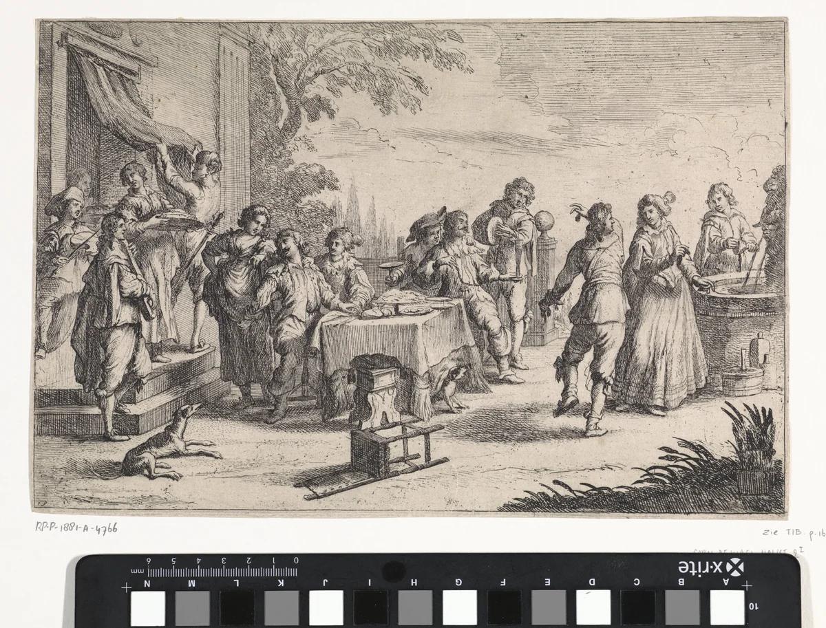 De verloren zoon verkwist zijn geld by anonymous, print, 1658