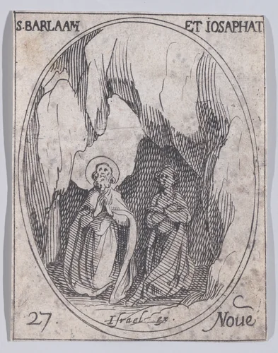 St. Barlaam et St. Josaphat, November 27th, from "Les Images De Tous Les Saincts et Saintes de L'Année" (Images of All of the Saints and Religious Events of the Year) by Jacques Callot, print, 1636